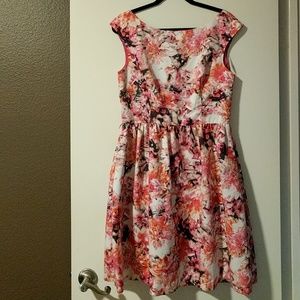 Eliza J pink floral print dress size 10